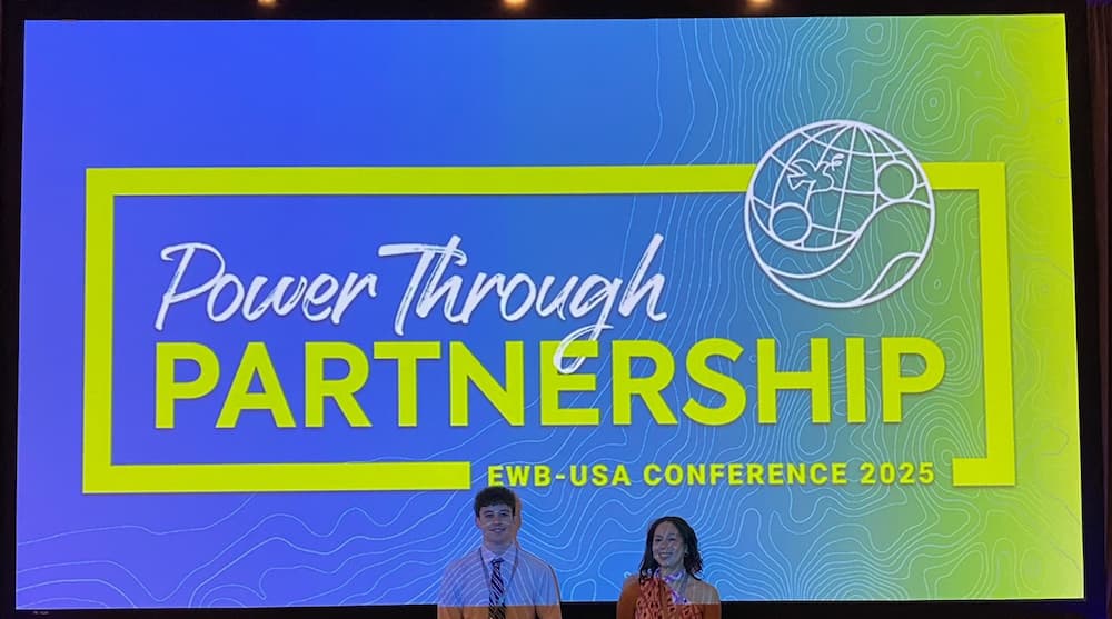 Engineers without borders 2025 conference with Bennett Lewis and Ava West 