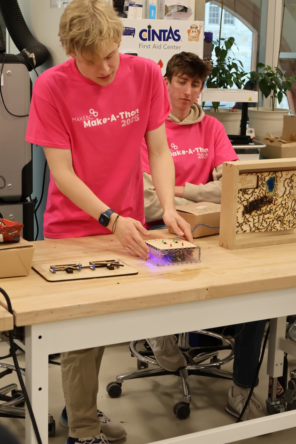 Wild-fire team showing their project. 