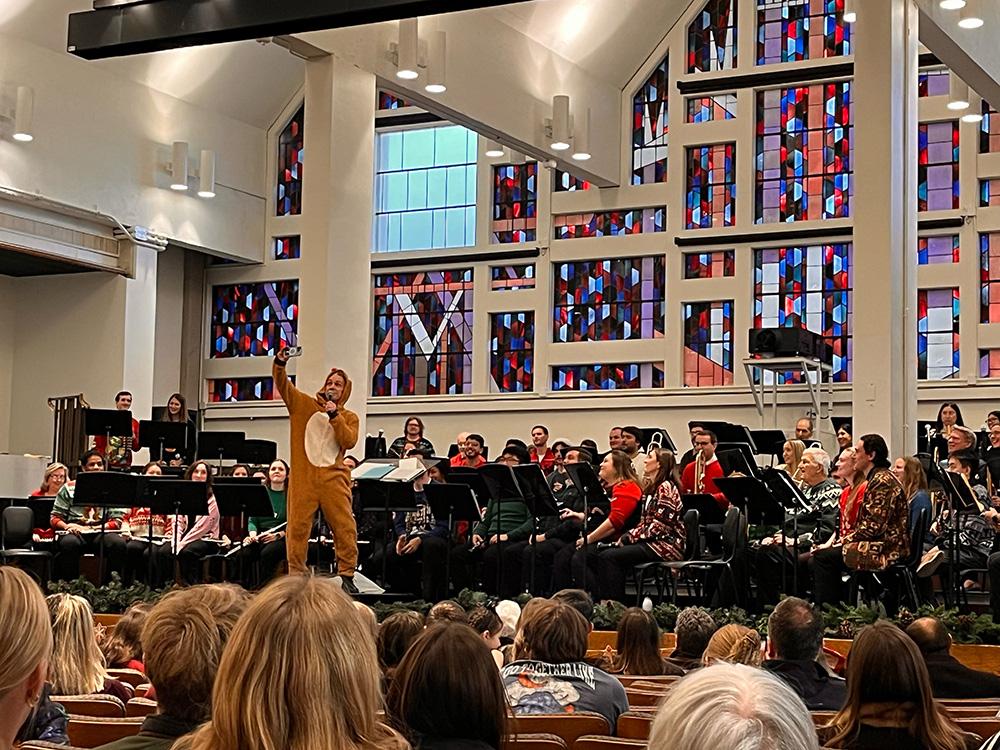 A band performing