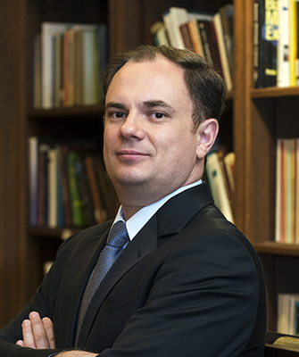 Assist. Prof. Vyacheslav Fos, newly appointed faculty member in Finance (CSOM) photographed in Fulton Hall for Chronicle and @BC slide show.