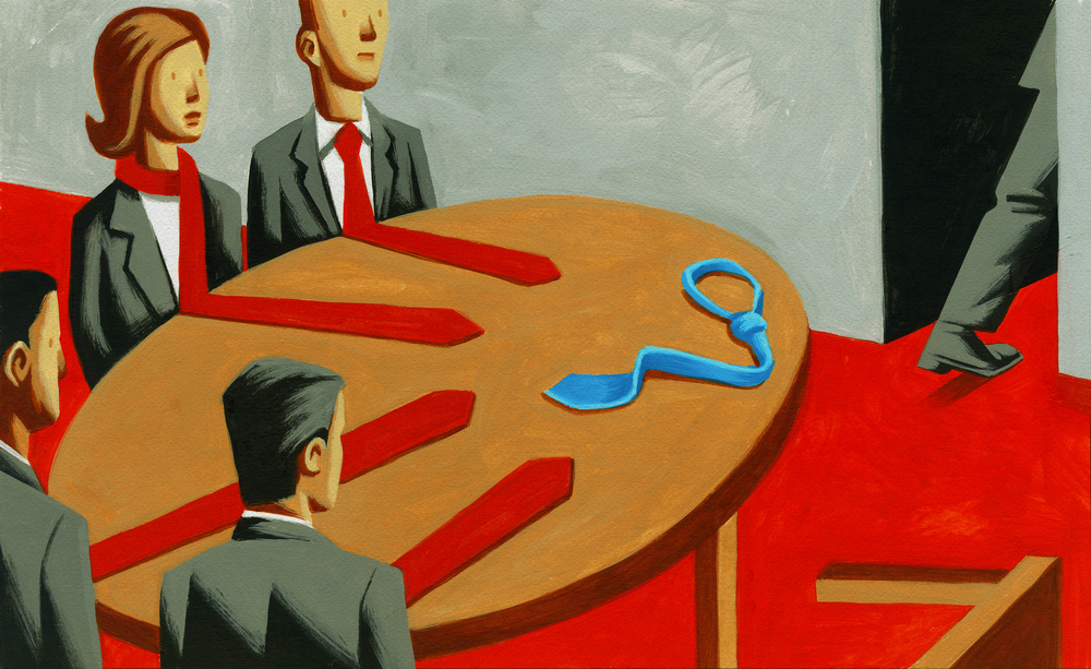 illustration of people sitting around boardroom