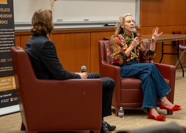 Caitlin Reimers Brumme, CEO of MassChallenge, in conversation with Chris Carrabes ’25