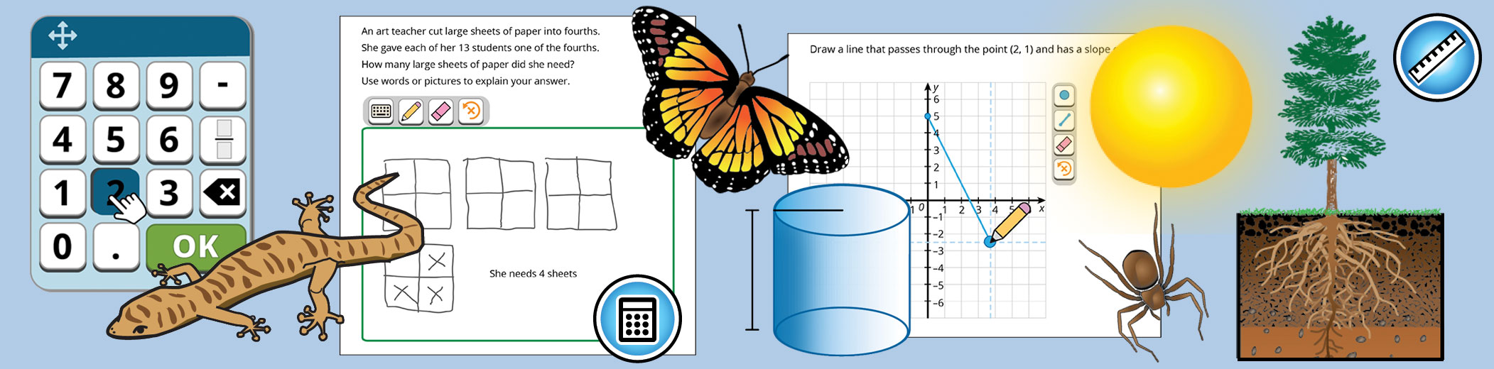 Collage of prompts from TIMSS 2023 assessment