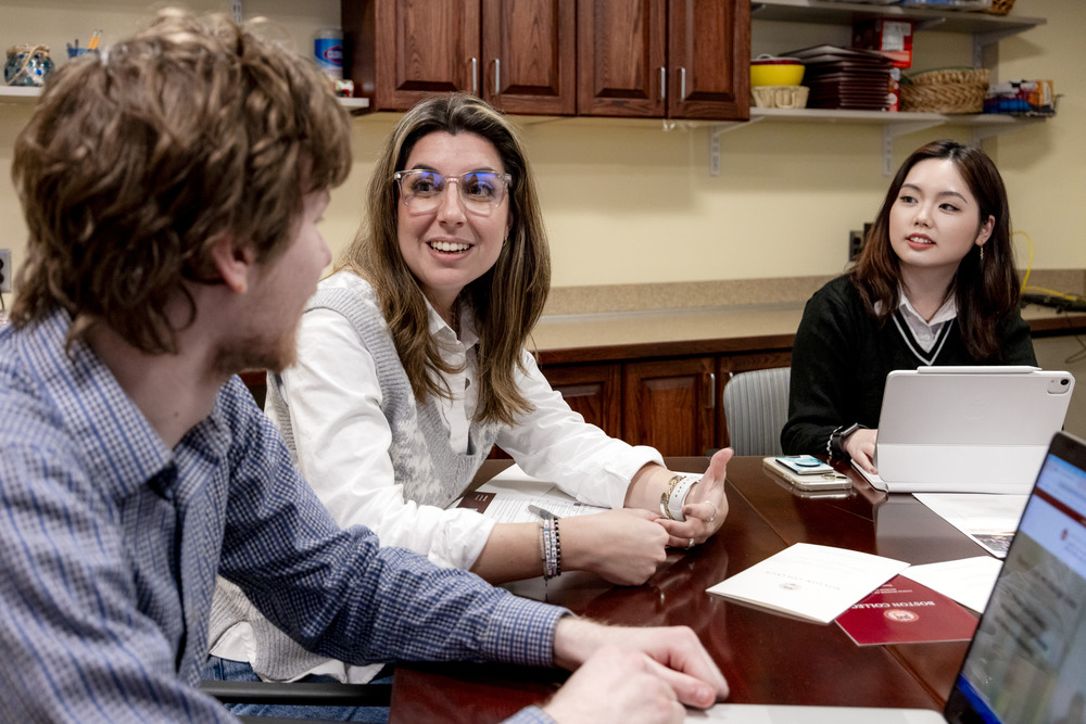 March 26, 2024 -- Graduate students in Boston College's Lynch School of Education and Human Development Educational Leadership & Higher Education (ELHE) program.