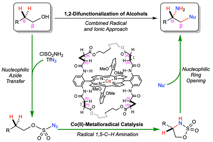 Combined Radical and Ionic Approach for The Enantioselective Synthesis of b-Functionalized Amines from Alcohols