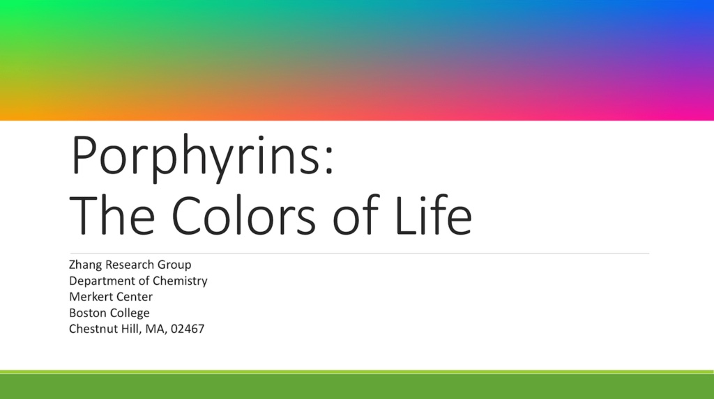 The title slide of a powerpoint presentation
