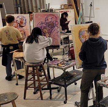 Studio art class