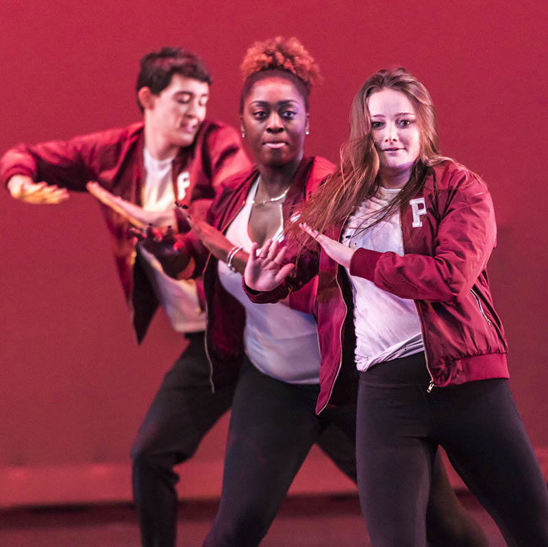 Coverage of Week of Dance Showcase final performances on Robsham Main Stage. Photographed for the 12/14 issue of Chronicle, Theater Dept. use, and potential Theater lobby cling use. Phaymus performs.