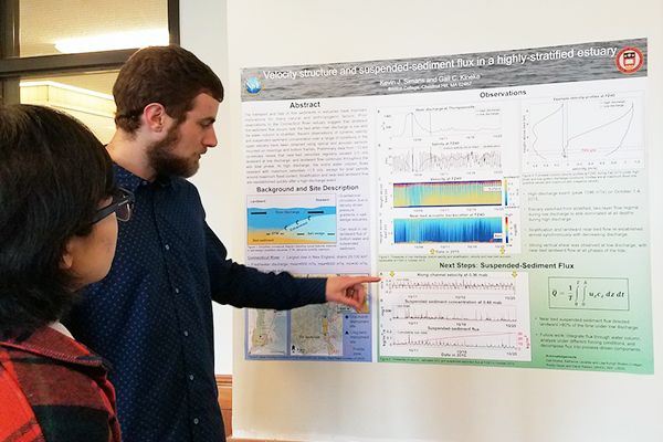 Students showing off data