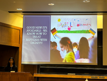 Professor Serena Parekh presents lecture on Refugee Crisis