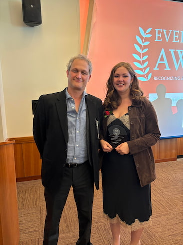 Ph.D. student Michaila Peters with Professor Gregory Fried