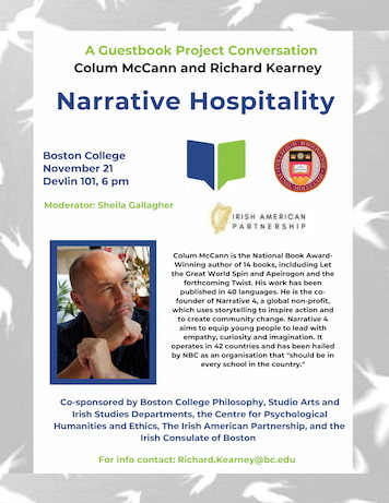 A Guestbook Project Conversation with Colum McCann and Richard Kearney