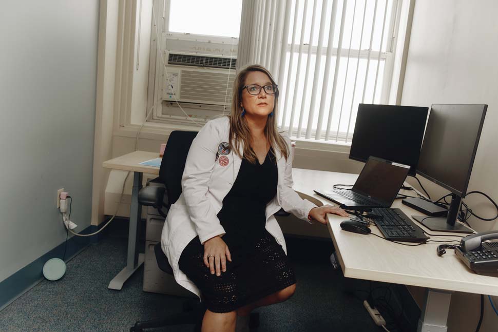 Katie Fitzgerald Jones in her office in the West Roxbury Veterans Hospital