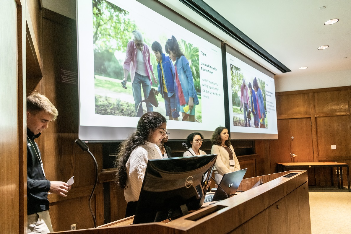Coverage of the intercollegiate, interdisciplinary project called "Design for ImpACCt", sponsored by the Vice Provost Office. Event includes teams from BC, Clemson, Virginia Tech and NC State University. Event contact is Yuka Hayashi, grad assistant to Julia DeVoy.
Group presentation for Active Glide Fitness Walker, a new and improved version of a walker.