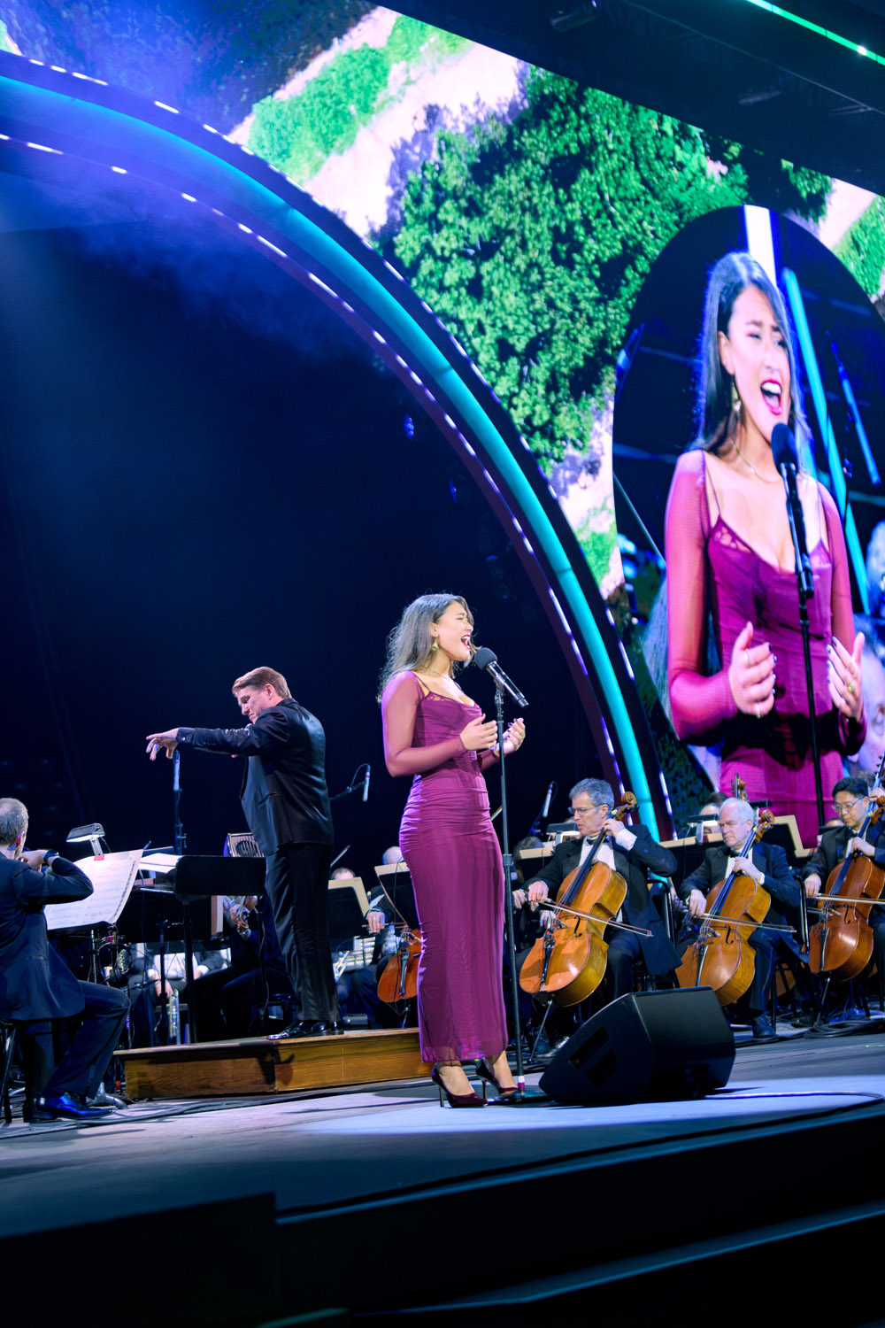 Sofia Burke on stage at Pops on the Heights