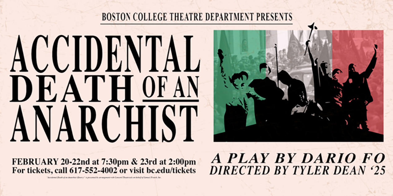 theater poster for 'Accidental Death of an Anarchist'