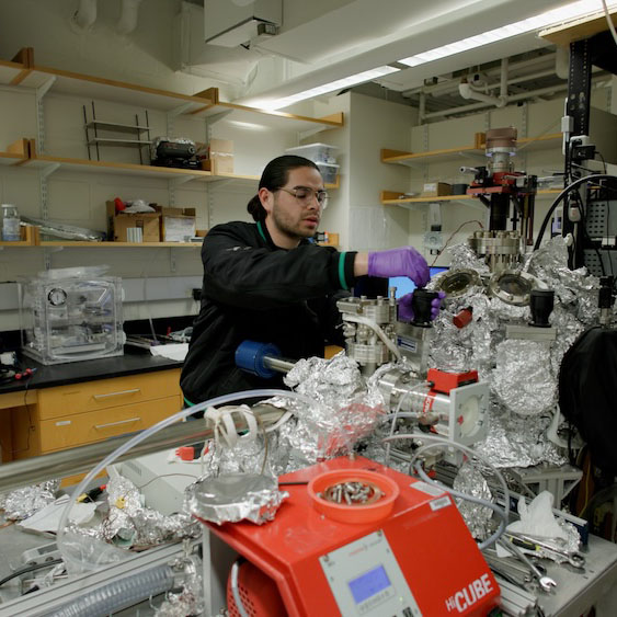 Student working in a lab