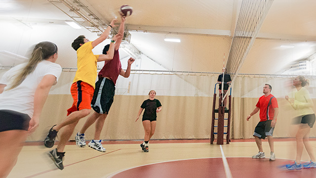 Students Playing Volleyball