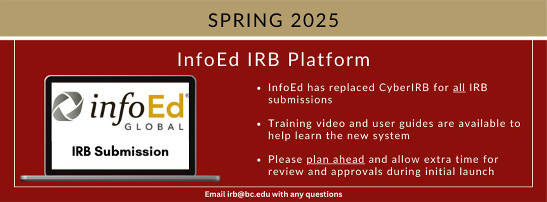 InfoEd IRB has replaced CyberIRB for all IRB submissions